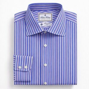 Brooks Brothers Regent Fit Thomas Mason Striped Italian Cotton Shirt 17-35